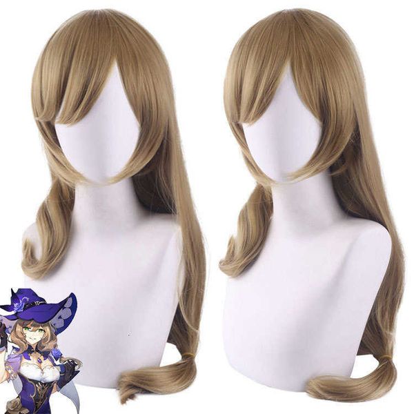 

master santa cosplay wig original god lisa micro retracted long curly hair, Black