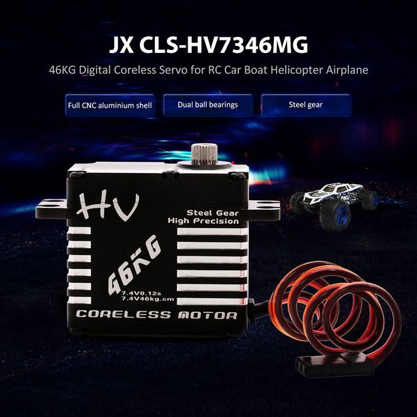 

jx cls-hv7346mg 46kg aluminium digital coreless servo for rc car helicopter boat airplane rc spare parts
