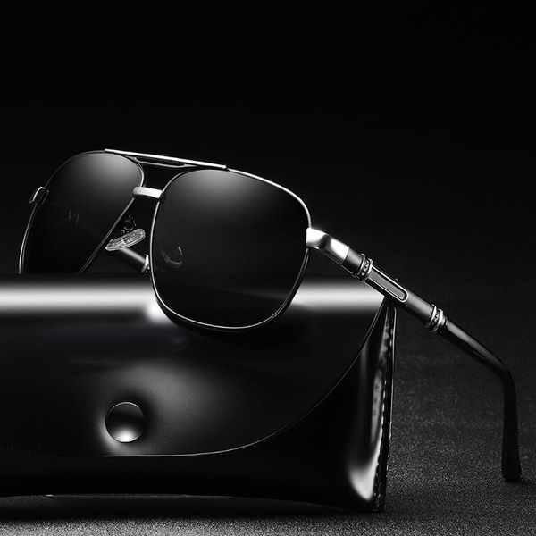 

sunglasses polarized mens brand designer 60mm pilot aviation driving for male clout goggles uv400 gafas sol hombre, White;black