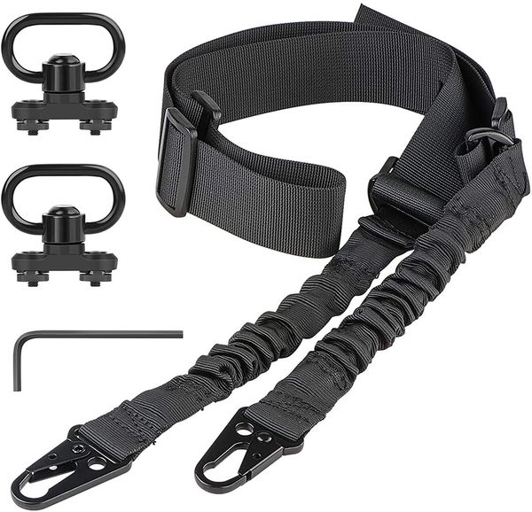 Sling de rifle de dois pontos Rápido ajuste com 2 pack qd strap tático gira montagem