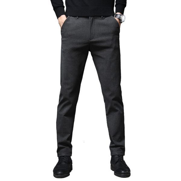 

pants autumn and winter men's slim casual full length fashion business stretch trousers male brand pants 28-38, Black