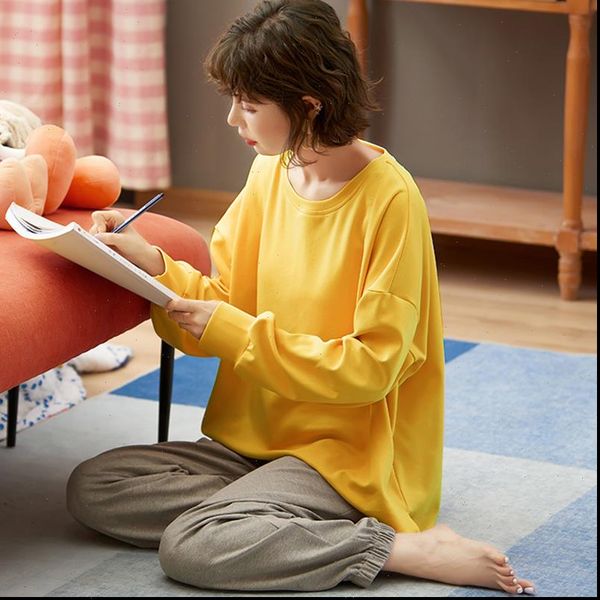 

plus size spring pajamas women sleepwear sets suits cotton casual outerwear long sleeve pyjamas set home clothes suit, Black;red