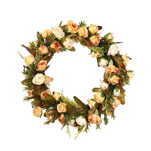 

decorative flowers & wreaths spring leaf wreath plastic artificial plant home decoration front door
