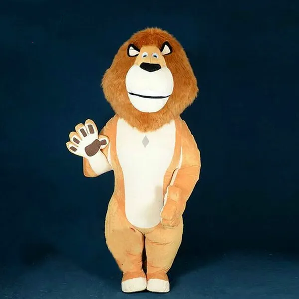 Costumi della mascotteCostume della mascotte del leone gonfiabile ADS Blow Up Suit Animal Parade Outfit Abbigliamento Pubblicità Natale Adulti Taglia Carnevale Halloween