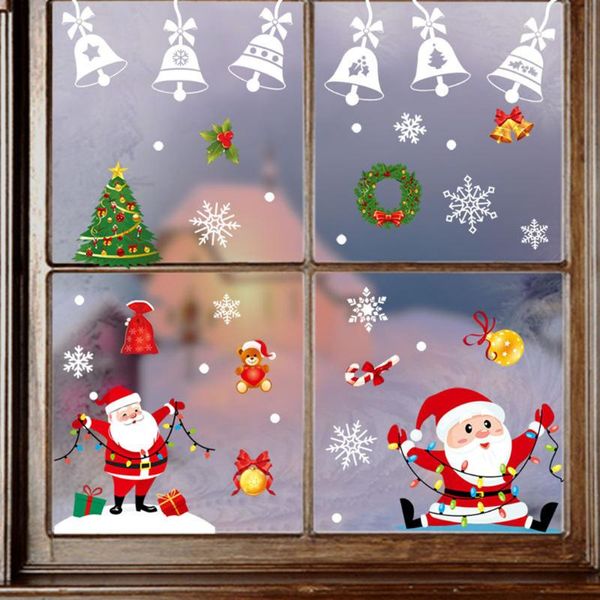 

wall stickers 1set merry christmas snowflake snowman elder elk store decal xmas home decor sticker decoration