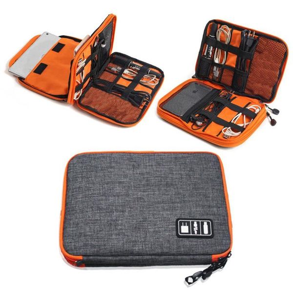 

toiletry kits high grade nylon 2 layers travel electronic accessories organizer bag,travel gadget carry bag, perfect size fit for ipad