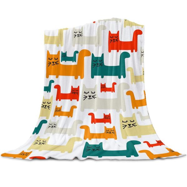 

blankets animal colorful cat white home textile blanket cover decorative fleece for sofa bed throw kids adults