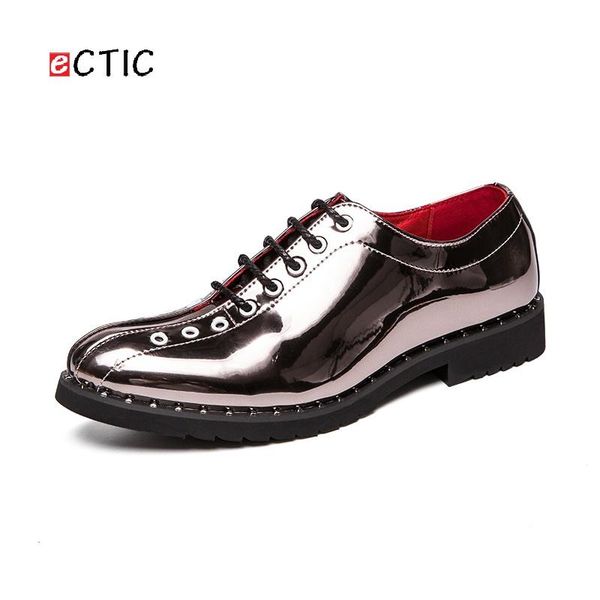 

dress shoes ectic 2021 luxury men business leisure oxford brogue formal man party shiny punk style zapatos hombre, Black