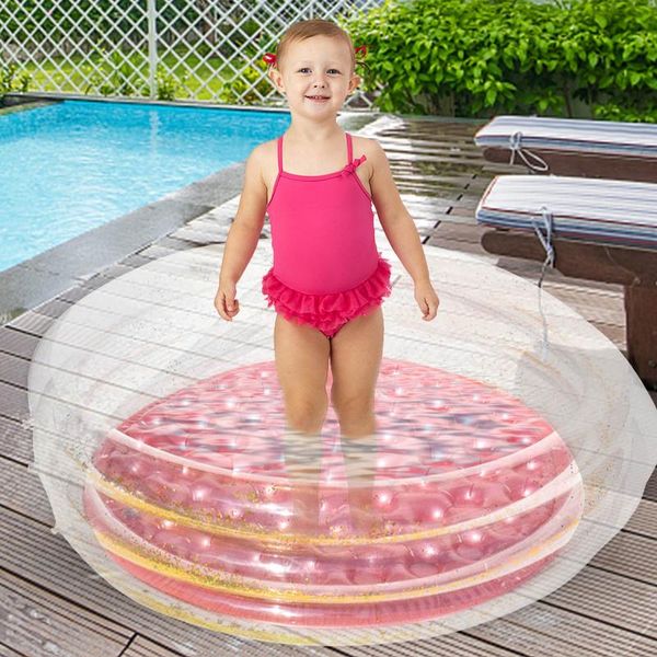 

pool & accessories inflatable swimming pvc sequin pink round bath tub outdoor summer paddling water party toys for kids
