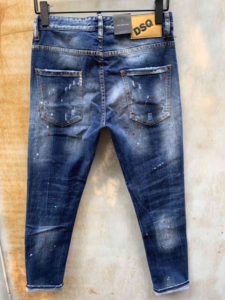 

men's jeans phantom turtle classic fashion man hip hop rock moto mens casual design ripped distressed ny denim biker 6971, Blue