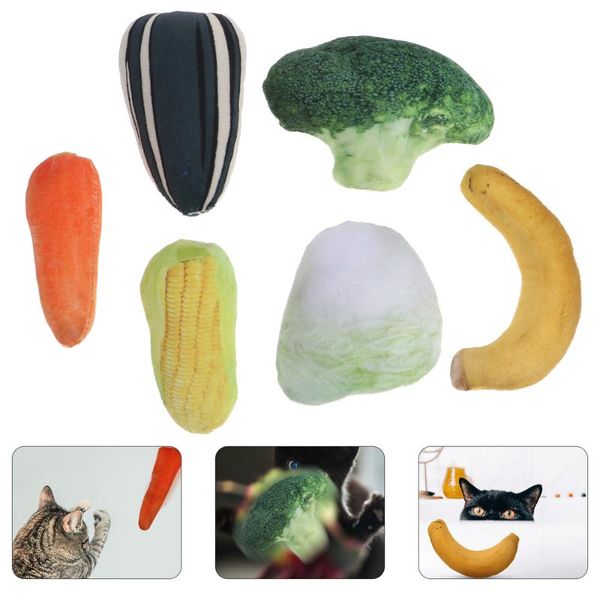 

6pcs catnip cat toys simulated vegetable kitten teaser