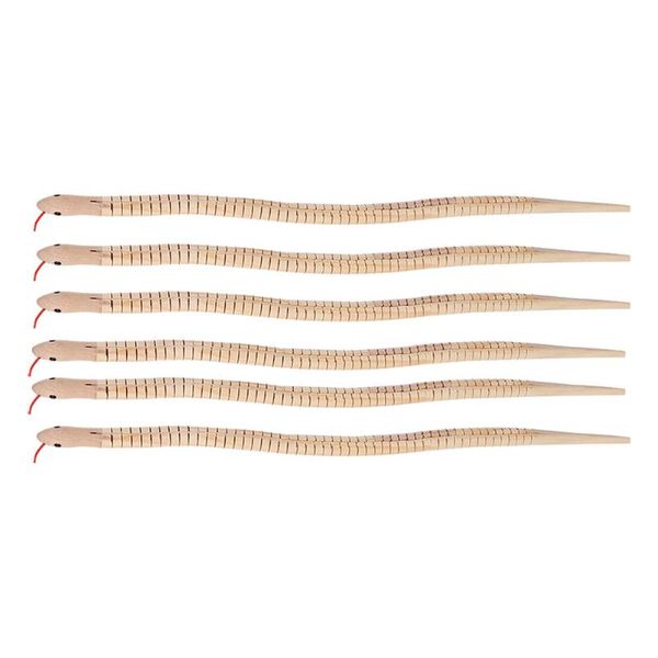 

cat toys 6pcs snake flexible jointed timber lifelike for children