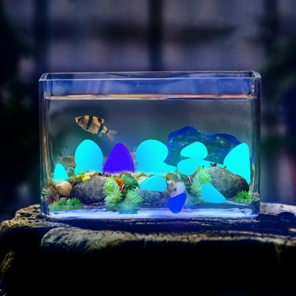 

150pcs glow in dark pebbles stone home garden walkway aquarium fish tank drop mar15 decorations