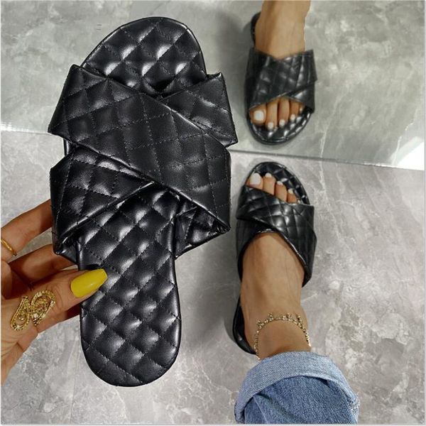 

women shoes summer flat slippers beach sandals open toe outdoor ladies slides big size flip flops female footwear zapatos mujer, Black