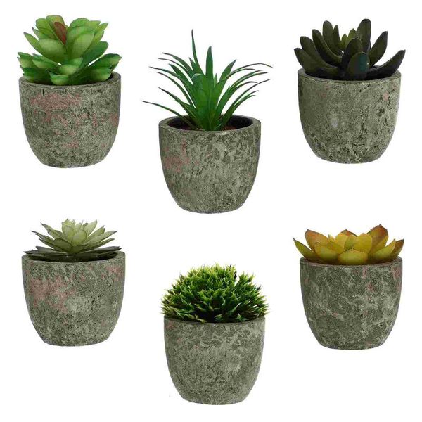 

decorative flowers & wreaths 6pcs indoor deskplant decors simulated succulent scene