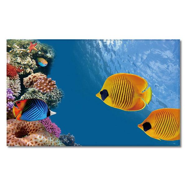 

blue sea creatures mat undersea with colorful fishes swimming in the ocean coral reefs image plush bathroom decor non slip carpets