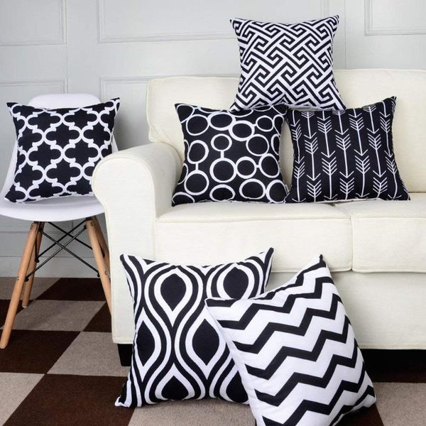 

pillow case multifunction 6pc/set home decorative pillowcase cotton linen sofa cushion throw hidden zipper closure cover