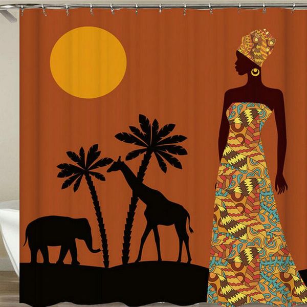 

shower curtains african woman egyptian pharaoh waterproof curtain 3d printed bath bathroom polyester cloth 180*200cm screen