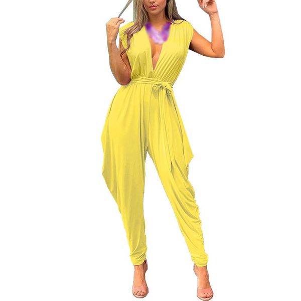 

women's jumpsuits & rompers women jumpsuit lady party summer high waist romper fashion holiday overall clubwear solid casual v-neck pan, Black;white