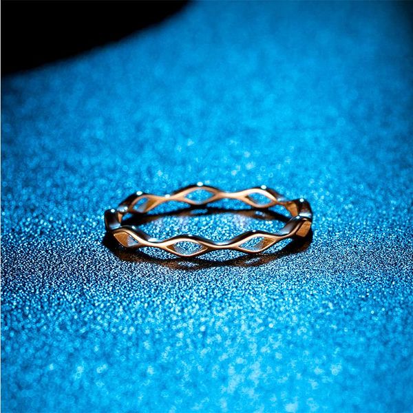 

wedding rings ring womens delicate fashion stainless steel gifts for woman accesories hollow rose gold tail simple jewelry couple, Slivery;golden
