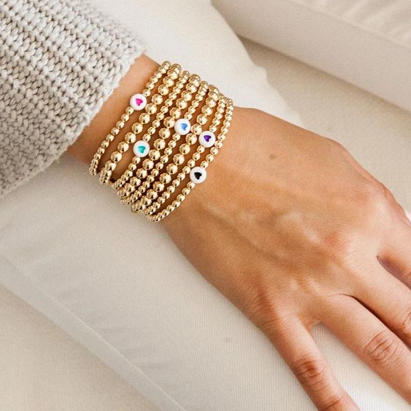 

link, chain 2021 trend small light bead summer beach ins handmade charm bracelet for women men fashion bracelets bangle jewelry girls gifts, Black