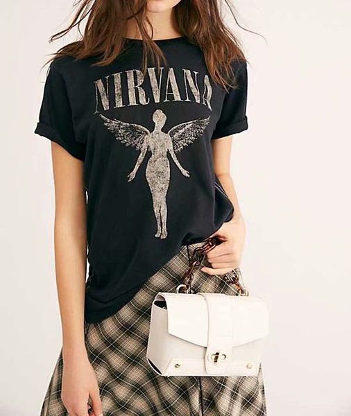 

t shirt spring / summer 2021 pullover crew neck short sleeve angel wings print loose and slim women's, White