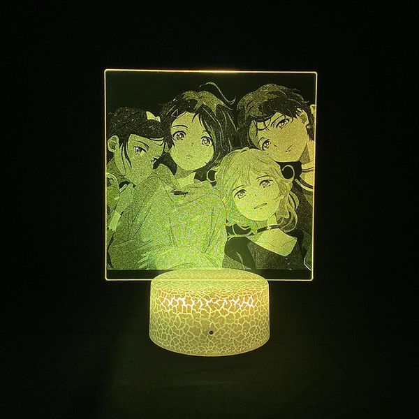 

led night light rgb color 3d picture lamp anime nightlight wonder egg priority app control room decor teenager cartoon fans gift