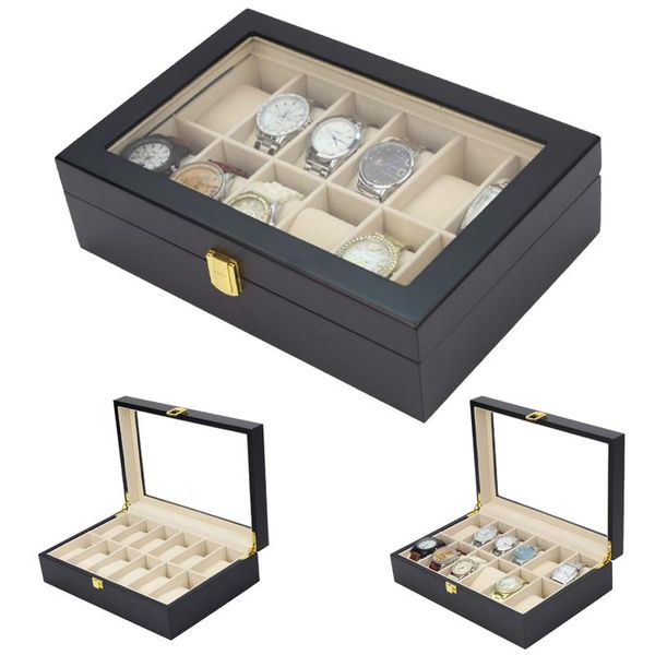 

storage boxes & bins 2021 12 grids wooden watch case box casing for hours sheath