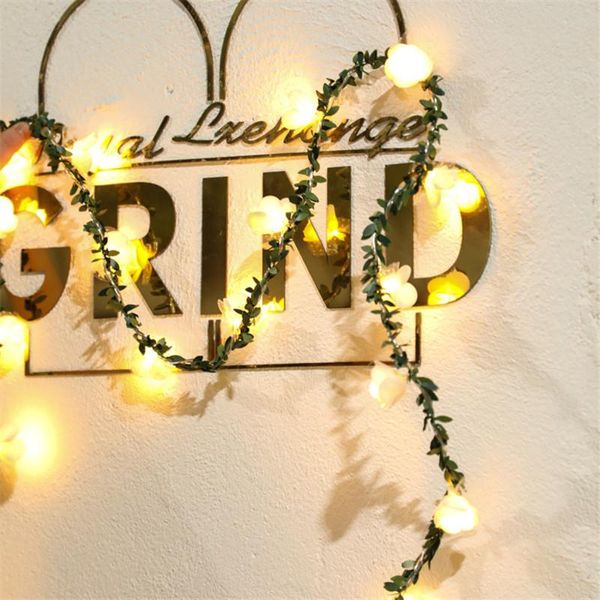 Stringhe 10/20 Leds Rose Flower Led String Lights Ghirlanda di fate a batterie Christmas Navidad