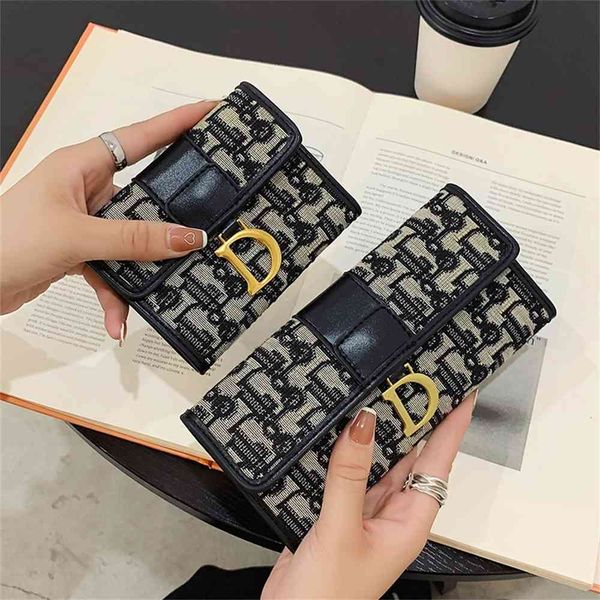 

women's wallet thin folding short printed multi card slot bag, Red;black