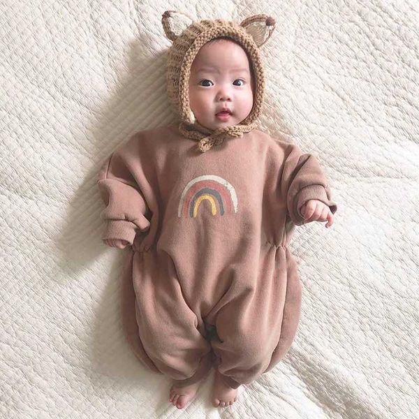 

born infant toddler rainbow romper for baby boy clothing fashion outfit korean onesie girls clothes winter 210529, Blue