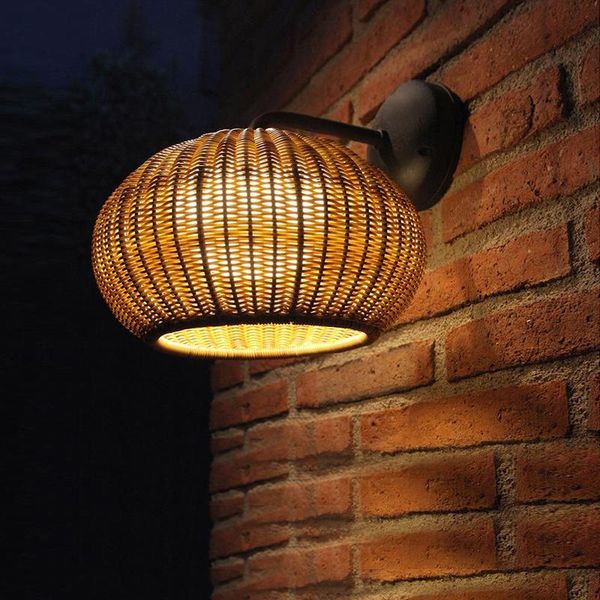 

wall lamps handmade bamboo rattan art lamp modern japan led living room bedroom corridor villa lighting courtyard outdoor light shade