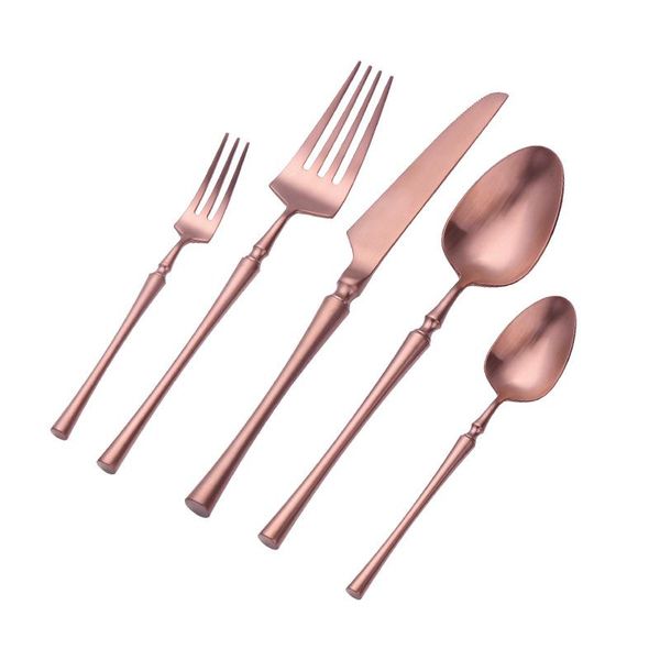 

dinnerware sets rose gold cutlery set kitchen tableware dinner 304 stainless steel spoons forks and knives wholesale