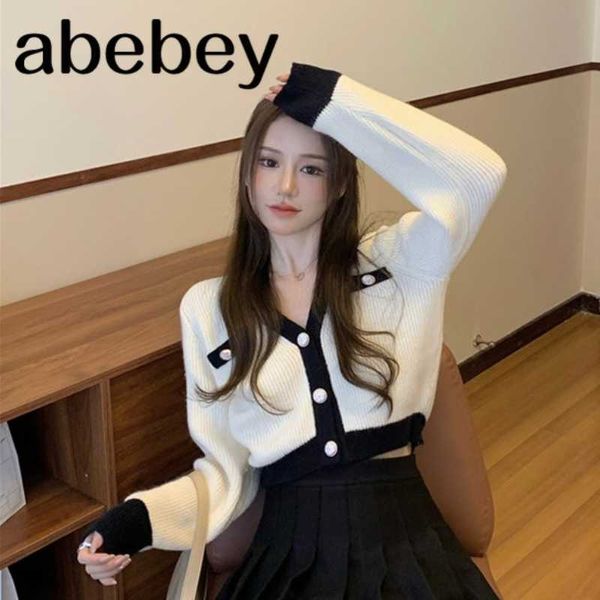 

women cardigans sweater korean loose single breasted knit cardigan knitwear winter jacket coat outwear 210715, White;black