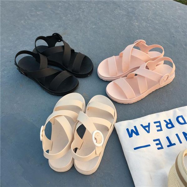

sandals brand for dropship flat heel hook & loop black white platform leisure casual 2021 summer woman shoes