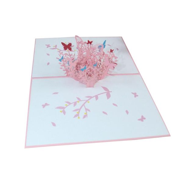 

greeting cards vacclo creative -up 3d butterfly flower cluster card teachers' day birthday mother's party gift