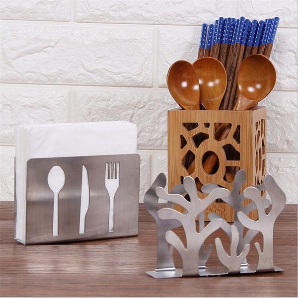 

tissue boxes & napkins home stainless steel napkin rack serviette holder creative hollow dispenser storage table decor