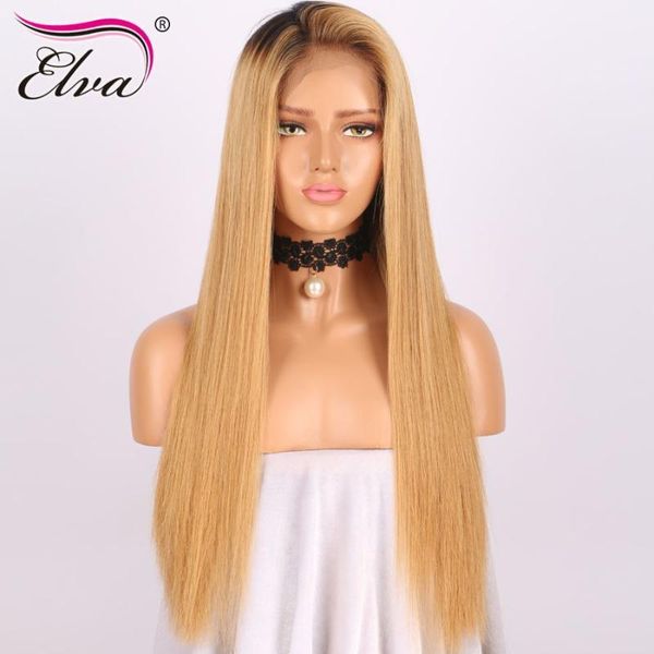 

13x6 lace front human hair wigs pre plucked 150% density straight brazilian virgin with baby elva1, Black