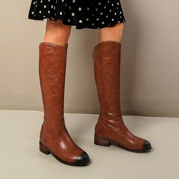 

boots winter 2021 solid women's with chunky heels and rounded o61-42, Black
