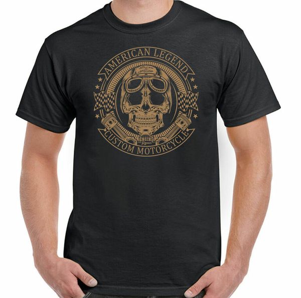 

American legend custom motorcycles mens t-shirt biker motorcycle indian, White;black