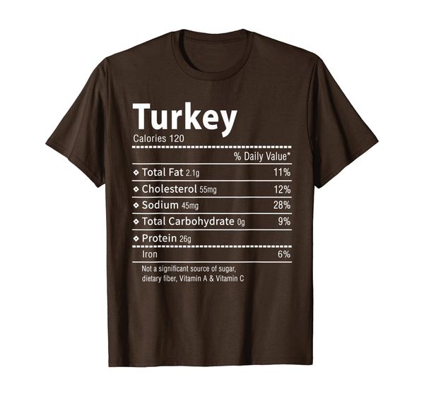 

funny turkey nutrition facts thanksgiving matching t-shirt, White;black