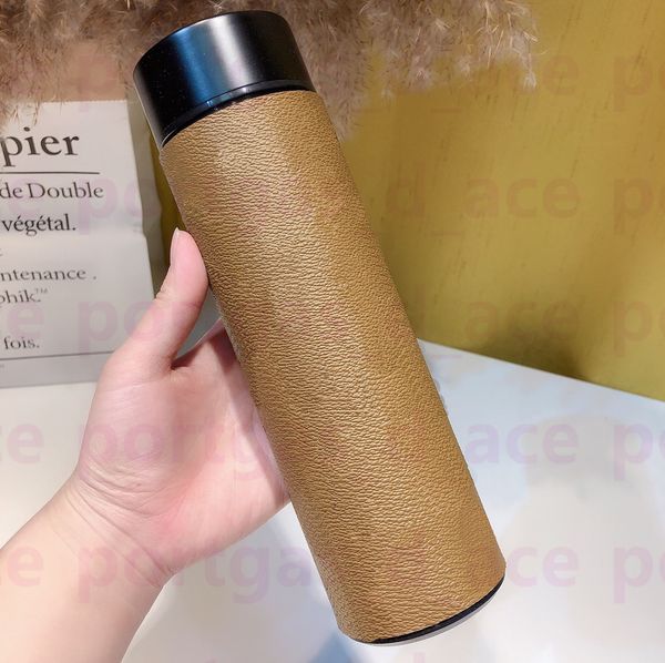

classic flower letter water bottle 500ml led temperature display thermos outdoor portable hiking travel smart thermos fashion cup mugs with