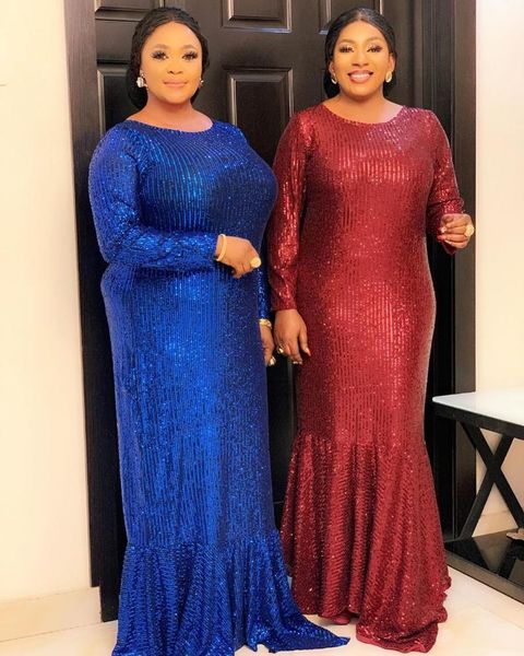 

ethnic clothing 2021 autumn fashoin style arican women plus size o-neck long dress for african, Red