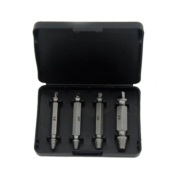 

4pcs durable broken bolt multipurpose practical metal industrial tool quick removal easy out screw extractor professional hand sets