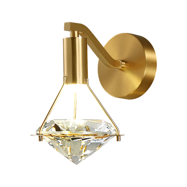 

wall lamp artpad high-end luxury copper light with k9 diamond crystal lampshade bright 5w sconces for tv background bedside decor