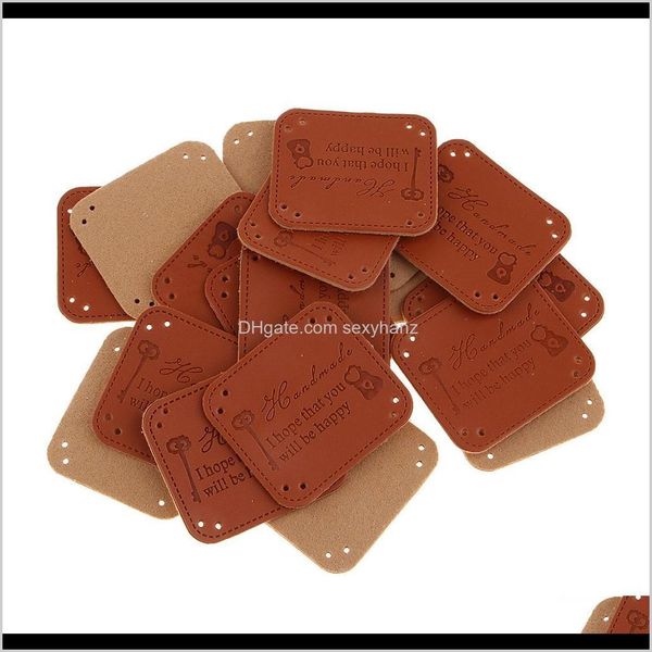 

notions tools apparel drop delivery 2021 20pcs pu leather tags labels for sewing clothes patches diy handmade crafts y62lw, Black