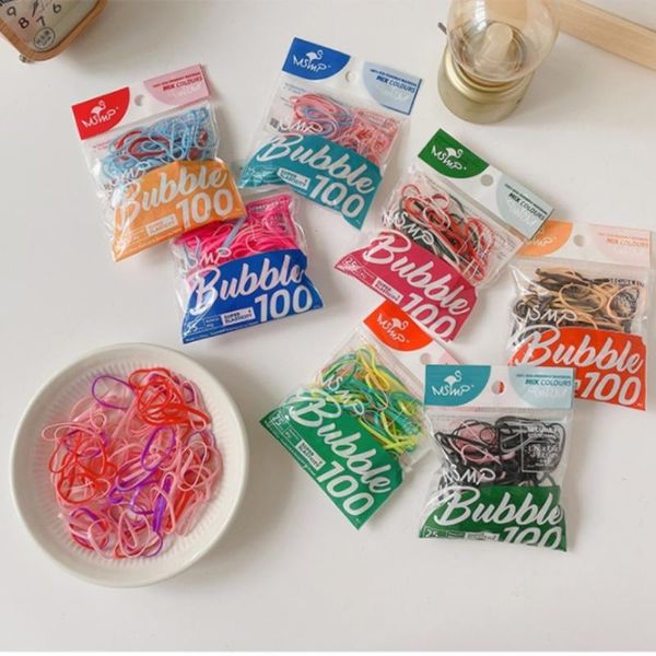 

hair accessories 100pcs girls colorful small disposable rubber bands gum for ponytail holder elastic ties cute sweet, Slivery;white