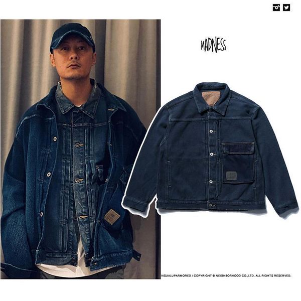 

men's jackets japanese heavy washed distressed denim jacket 8i6i, Black;brown