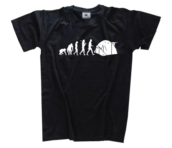 

standard edition tent camping campsite evolution t-shirt s-xxxl, White;black