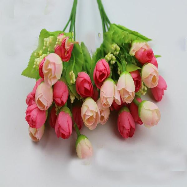

decorative flowers & wreaths 50 bouquets of artificial rose buds wedding bride holding vase flower pot arrangement decoration small bouquet